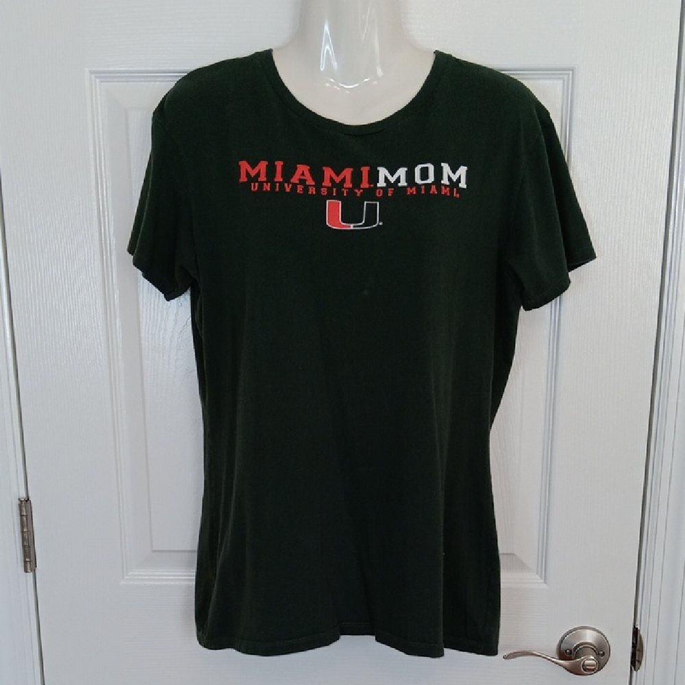 University of Miami Mom Dark Green Short Sleeve T-Shirt